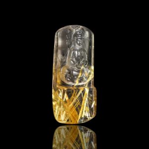 Mặt Phật Quan Thế Âm Bồ Tát - Tóc vàng bã mía #MTV0065 1