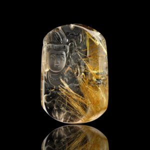 Mặt Phật Quan Thế Âm Bồ Tát - Tóc vàng bã mía #MTV0096 1