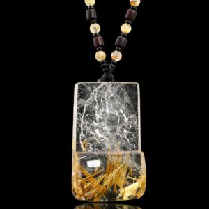 Mặt Phật Quan Thế Âm Bồ Tát - Tóc vàng bã mía #MTV0172 1