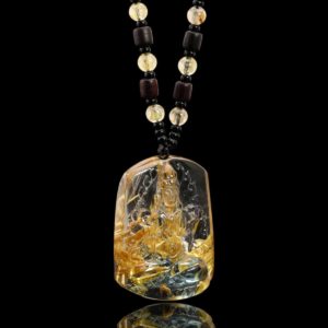 Mặt Phật Quan Thế Âm Bồ Tát - Tóc vàng bã mía #MTV0173 1