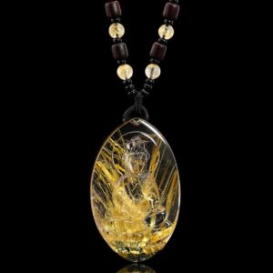 Mặt Phật Quan Thế Âm Bồ Tát - Tóc vàng bã mía #MTV0175