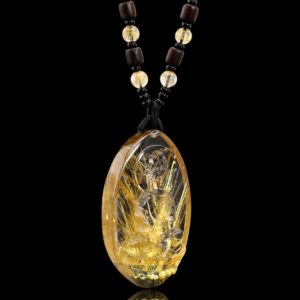 Mặt Phật Quan Thế Âm Bồ Tát - Tóc vàng bã mía #MTV0175 1