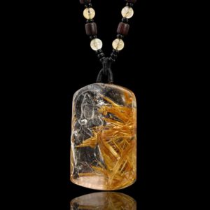 Mặt Phật Quan Thế Âm Bồ Tát - Tóc vàng bã mía #MTV0176 2