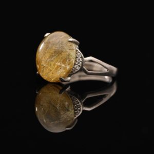 Nhẫn Thạch Anh Tóc Vàng #NTA0025 1