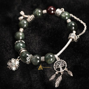 Vòng tay Đá Mắt Chim Ưng - Mix Charm Bạc 925 75