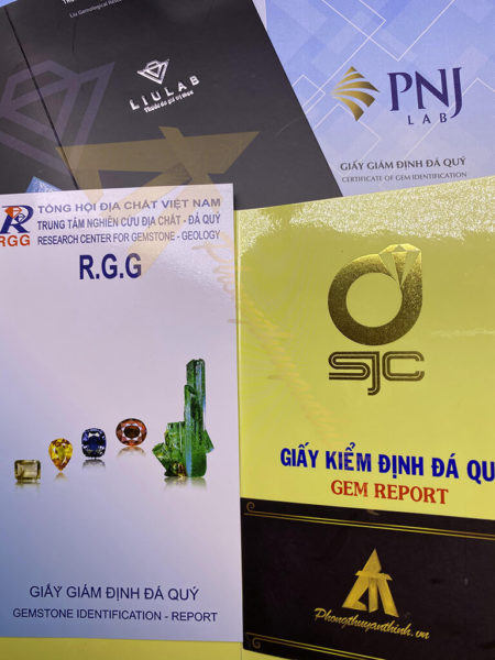 Các Loại GIấy Kiểm Định Đá Quý