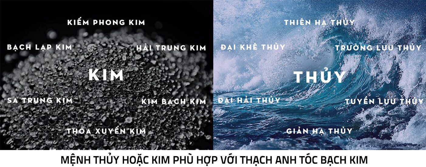 Mệnh Thủy Hoặc Kim Phù Hợp Với Thạch Anh Tóc Bạch Kim