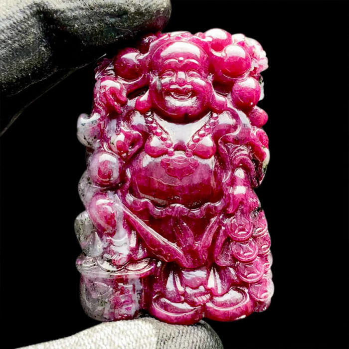 Mặt Phật Di Lặc Ruby Tự Nhiên #MRB-0814-04