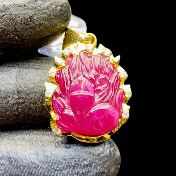 Mặt Hồ Ly Đá Ruby Tự Nhiên #MRB-0817-01