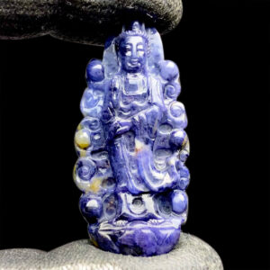 Mặt Quan Thế Âm Bồ Tát Toạ Sen Sapphire Xanh Hero #MSP-0826-03