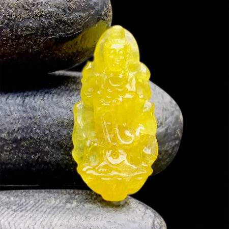 Mặt Quan Thế Âm Bồ Tát Sapphire Vàng #MSP-0826-05