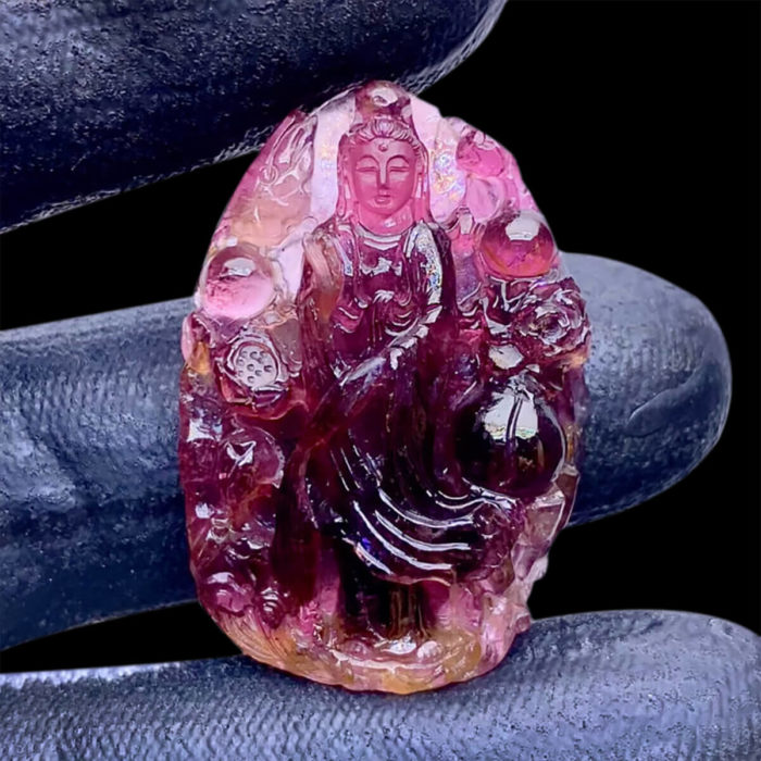 Mặt Quan Thế Âm Bồ Tát Tourmaline Lục Yên #MTM-0807-03
