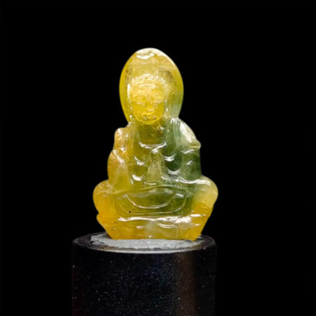 Mặt Quan Thế Âm Bồ Tát Toạ Sen Sapphire Xanh #MSP-0922-01