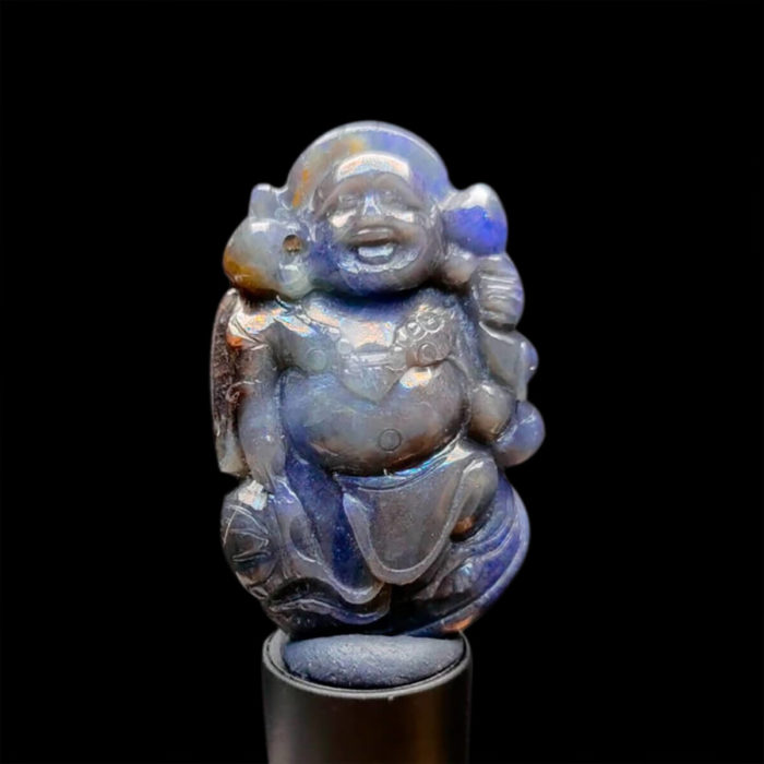 Mặt Phật Di Lặc Sapphire Xanh Xám - Tự Nhiên #MSP-0923-09