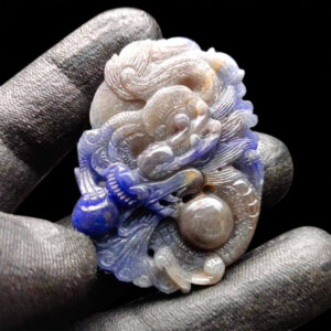 Mặt Rồng Phun Châu Sapphire Xanh Hero + Xám #MSP-0923-10