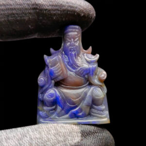 Mặt Quan Thánh Đế Quân Sapphire Xanh Xám - Tự Nhiên #MSP-0923-11