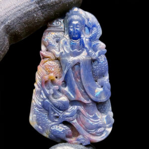 Mặt Quan Thế Âm Bồ Tát Sapphire Xanh Hero vs Xám #MSP-1004-07