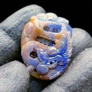 Mặt Rồng Phun Châu Sapphire Xanh Hero + Xám #MSP-1004-14