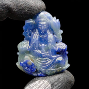 Mặt Quan Thế Âm Bồ Tát Sapphire Xanh Hero + Trắng #MSP-1007-03