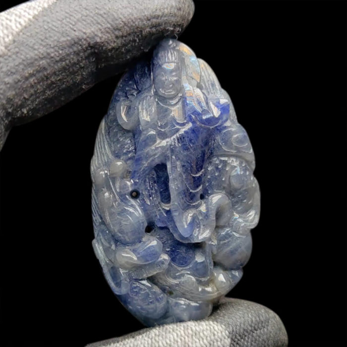Mặt Quan Thế Âm Bồ Tát Cưỡi Rồng Sapphire Lục Yên #MSP-1013-09