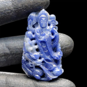 Mặt Quan Thế Âm Bồ Tát Cưỡi Rồng Sapphire Xanh Hero Lục Yên #MSP-1013-25