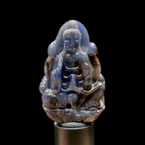 Mặt Quan Thế Âm Bồ Tát Sapphire Xanh Xám #MSP-1111-07