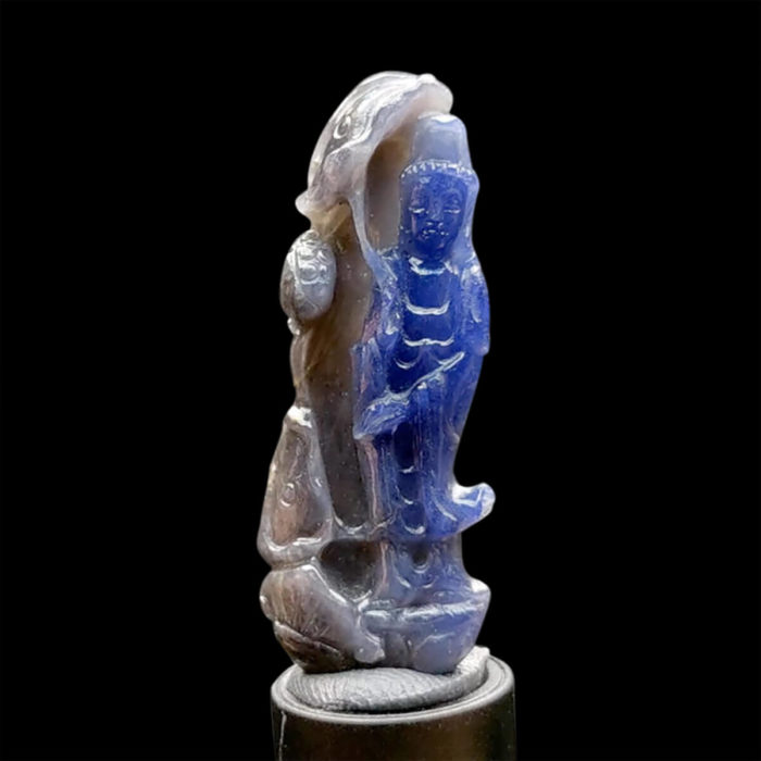Mặt Quan Thế Âm Bồ Tát Sapphire Xanh Xám #MSP-1111-19