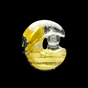 Mặt Quan Thế Âm Bồ Tát Toạ Nguyệt - Thạch Anh Tóc Vàng Bã Mía #MTV-1220-33