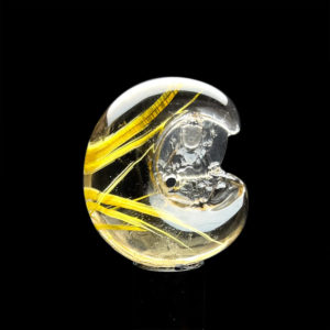 Mặt Quan Thế Âm Bồ Tát Toạ Nguyệt - Thạch Anh Tóc Vàng Bã Mía #MTV-1220-34