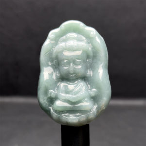 Mặt Tiểu Phật Ngọc Cẩm Thạch Lam Dầu - Chuẩn A #MCTA-210116-18