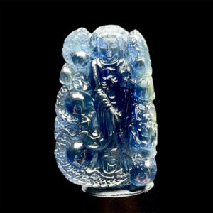 Mặt Quan Thế Âm Bồ Tát Cưỡi Rồng - Sapphire Xanh Hero - Facet - Phan Thiết  #MSP-210125-01