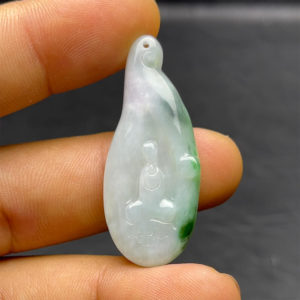 Mặt Vô Diện Phật -  Cẩm Thạch Điểm Lý Xanh - Chuẩn A #MCTA-210206-11