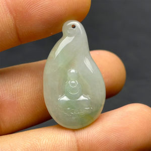 Mặt Vô Diện Phật -  Cẩm Thạch Băng Điểm Lý Xanh - Chuẩn A #MCTA-210206-12