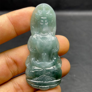 Mặt Quan Thế Âm Bồ Tát - Cẩm Thạch Băng Dầu - Chuẩn A #MCTA-210206-14