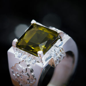 Nhẫn Nam - Bạc - Đá Peridot Tự Nhiên #NPE-210626-02 1