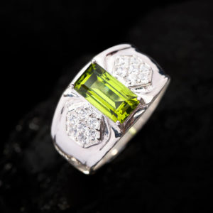 Nhẫn Nam - Bạc - Đá Peridot Tự Nhiên #NPE-210626-03