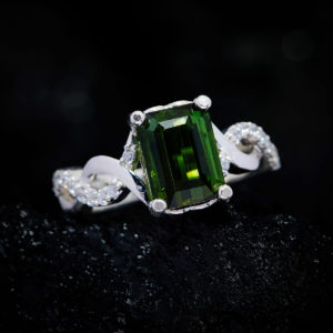 Nhẫn Nữ - Bạc - Đá Peridot Tự Nhiên #NPE-210630-03 1