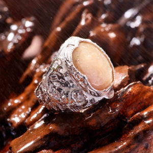 Nhẫn Nam - Bạc - Đá Sapphire Vàng Tự Nhiên #NSP-210605-02