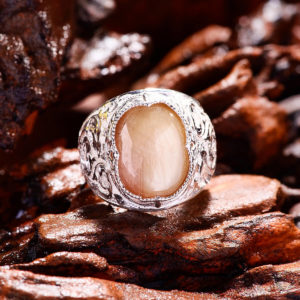 Nhẫn Nam - Bạc - Đá Sapphire Vàng Tự Nhiên #NSP-210605-02 2