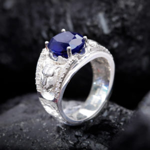 Nhẫn Nam - Bạc - Đá Sapphire Tự Nhiên #NSP-210626-01