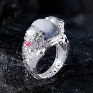 Nhẫn Nam - Bạc - Đá Sapphire Sao Tự Nhiên #NSP-210626-02 1