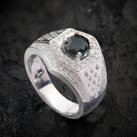 Nhẫn Nam - Bạc - Đá Sapphire Phan Thiết Tự Nhiên #NSP-210626-04