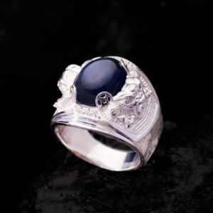 Nhẫn Nam - Bạc - Đá Sapphire Phan Thiết Tự Nhiên #NSP-210626-06 1
