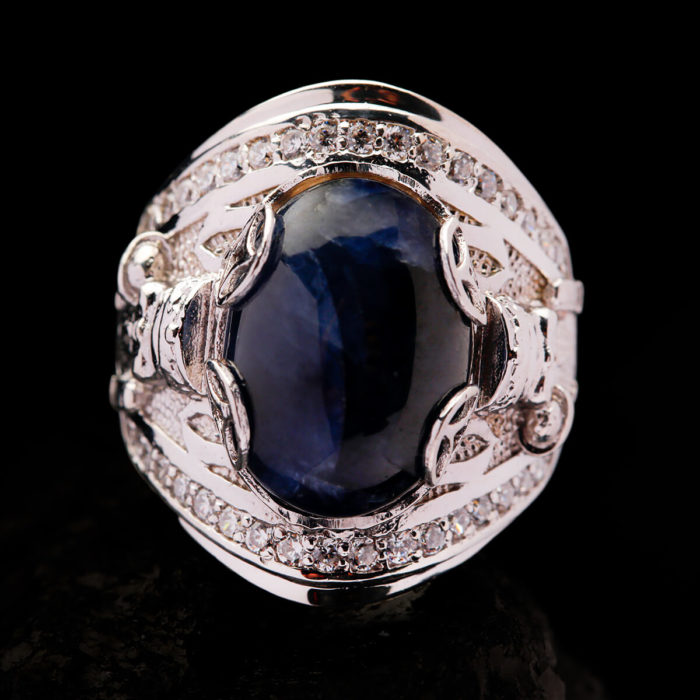 Nhẫn Nam - Bạc - Đá Sapphire Tự Nhiên #NSP-210626-07