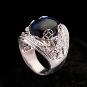 Nhẫn Nam - Bạc - Đá Sapphire Tự Nhiên #NSP-210626-07 2