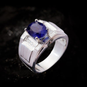 Nhẫn Nam - Bạc - Đá Sapphire Tự Nhiên #NSP-210626-08