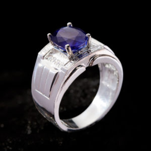 Nhẫn Nam - Bạc - Đá Sapphire Tự Nhiên #NSP-210626-08 1