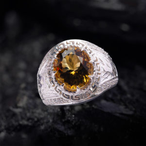 Nhẫn Nam - Bạc - Đá Citrine - Thạch Anh Vàng Tự Nhiên #NTAV-210605-02 1