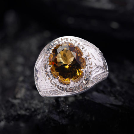 Nhẫn Nam - Bạc - Đá Citrine - Thạch Anh Vàng Tự Nhiên #NTAV-210605-02 1