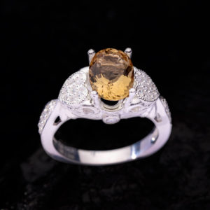 Nhẫn Nữ - Bạc - Đá Citrine - Thạch Anh Vàng Tự Nhiên #NTAV-210630-01